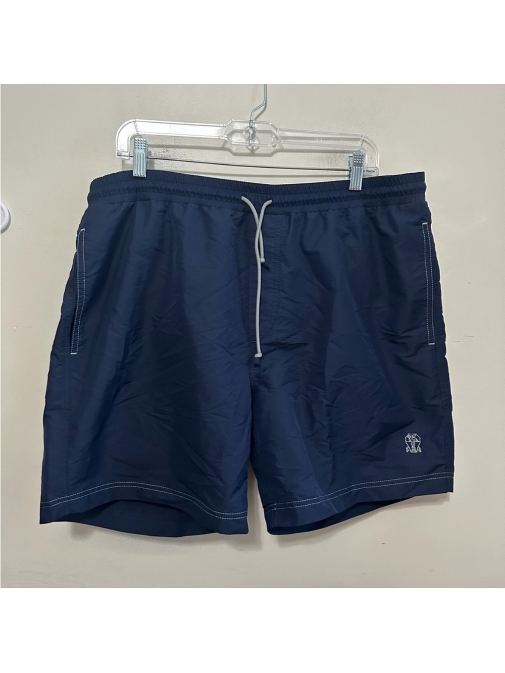 $800 Brunello Cucinelli Navy Swim Trunks Shorts XXL Blue Luxury Italy - Picture 2 of 15